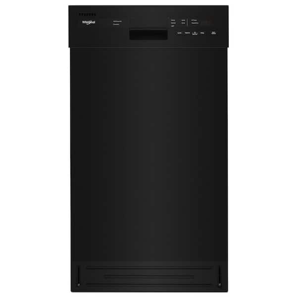 Whirlpool 18 in. Front Standard Built-In Dishwasher in Black with 5-Cycles 50 dBA