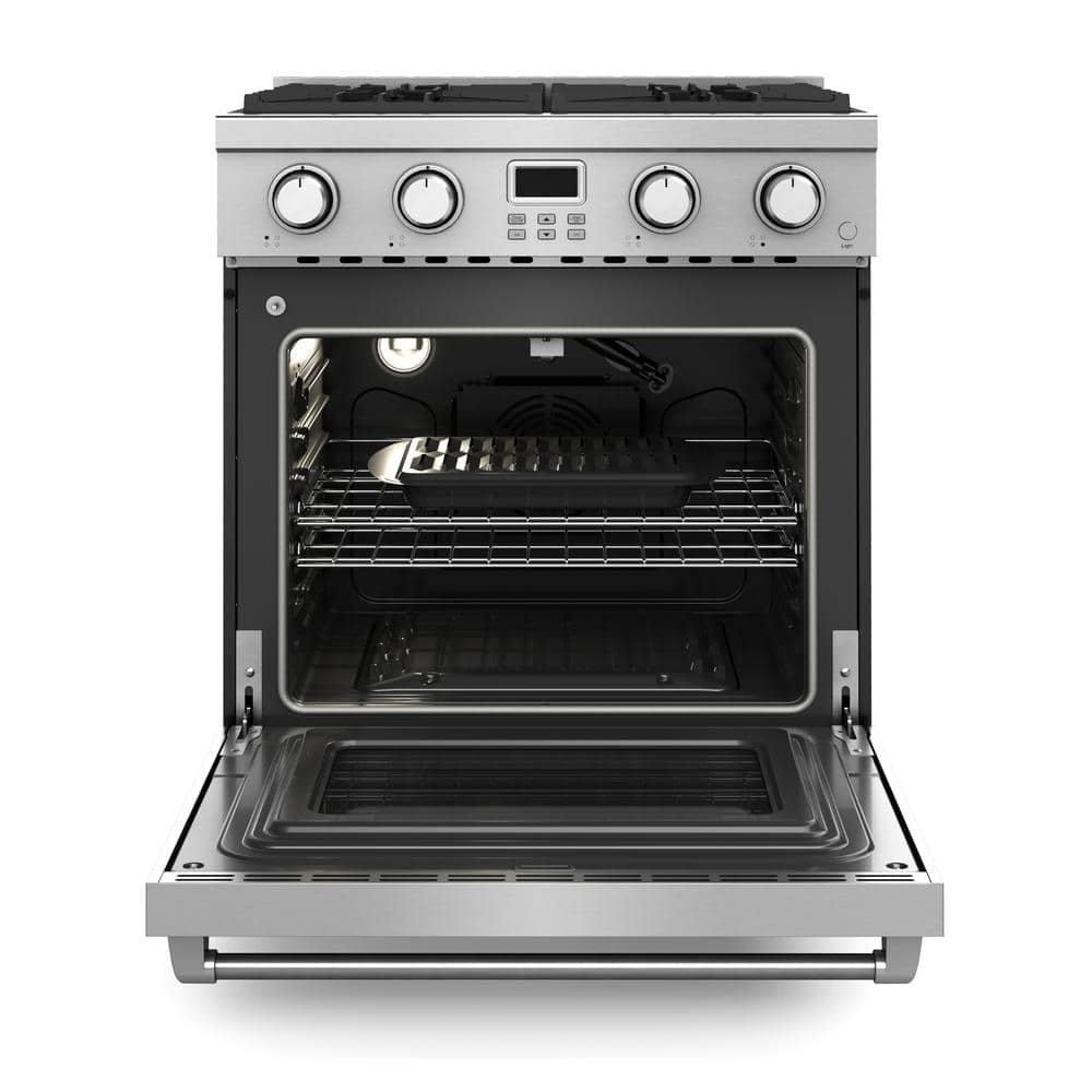 30" Stainless Steel Free-Standing Convection Gas Range