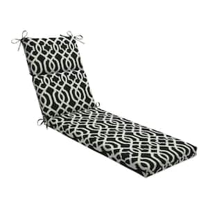 21 x 28.5 Outdoor Chaise Lounge Cushion in Black/White New Geo