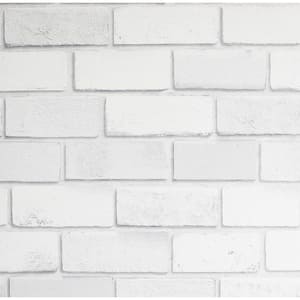 Diamond White Brick Vinyl Wallpaper
