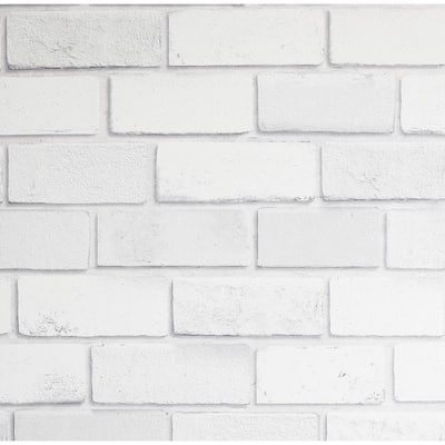 White Brick Wallpaper Home Decor The Home Depot