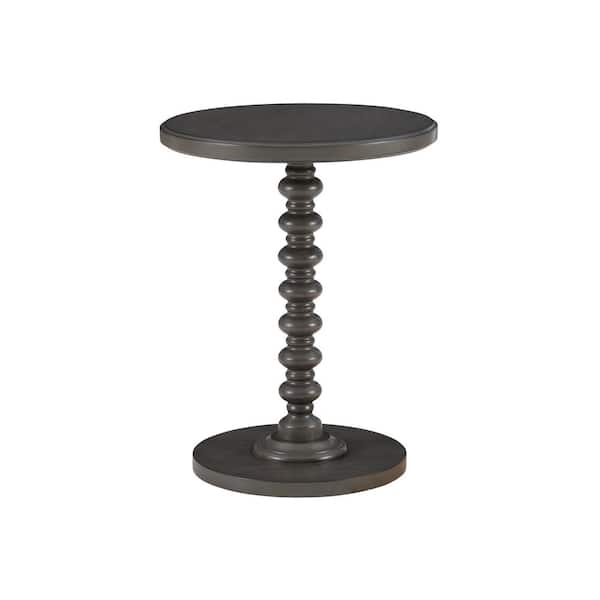 Linon Home Decor Spencer 17 in. Dark Gray Round Wood End Table