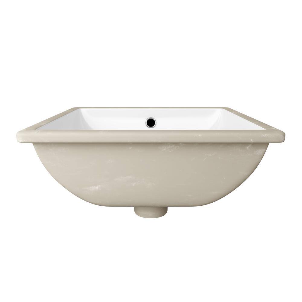 Denbigh 18" White Ceramic Rectangular Undermount Bathroom Sink