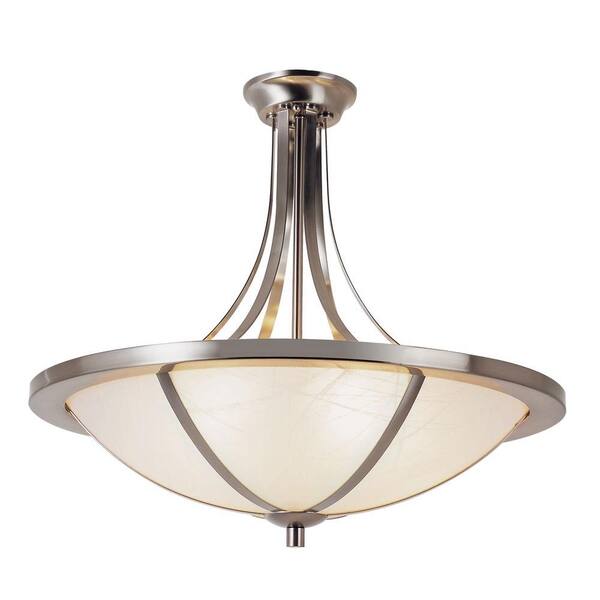 Bel Air Lighting 6-Light Brushed Nickel Wedged Dome Semi-Flush Mount Light