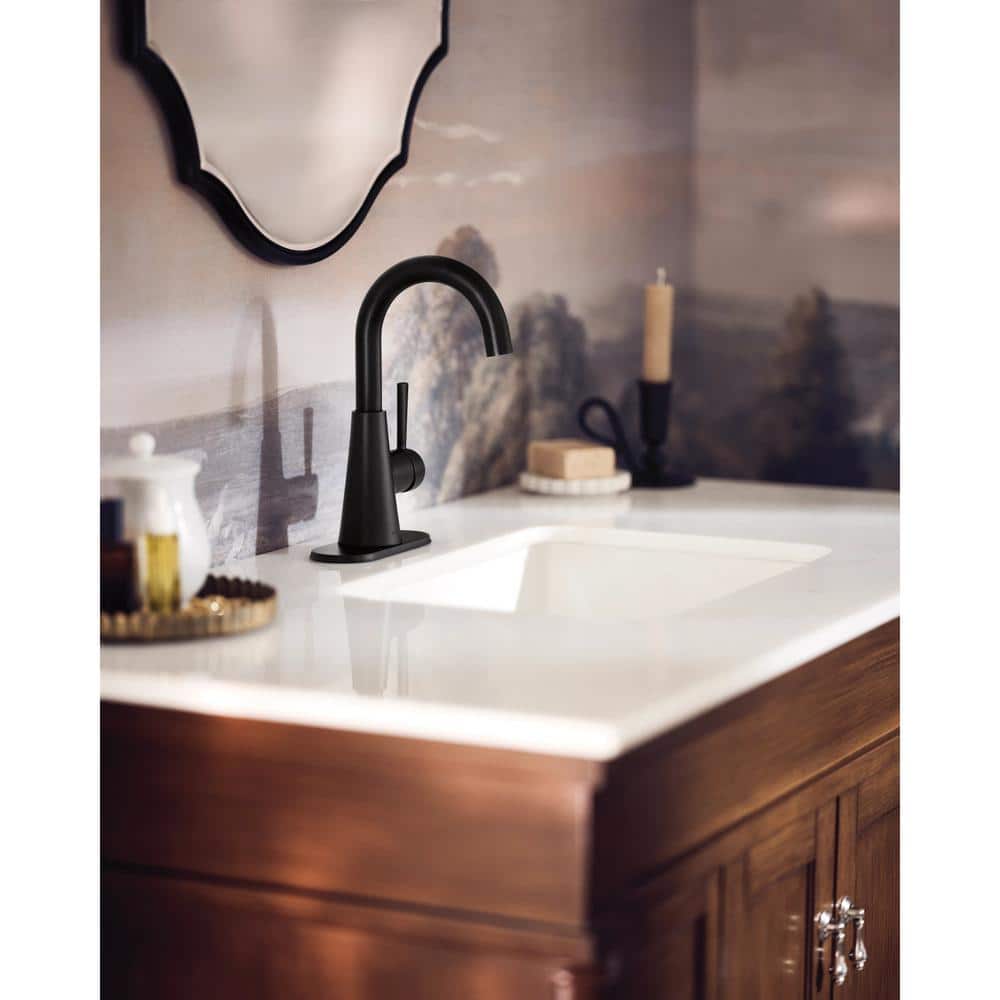 Matte Black Brass Single Handle Bathroom Faucet