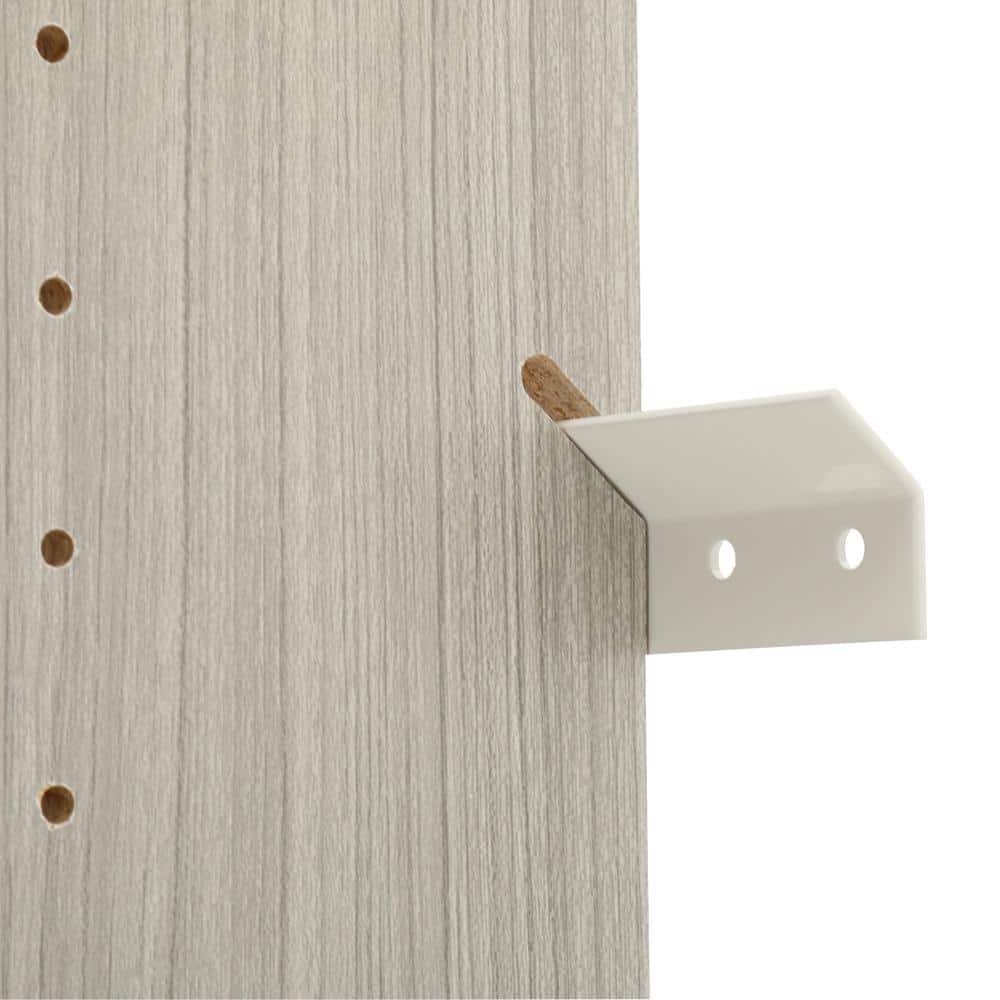 Weathered Gray Corner Closet Organizer with Adjustable Shelves