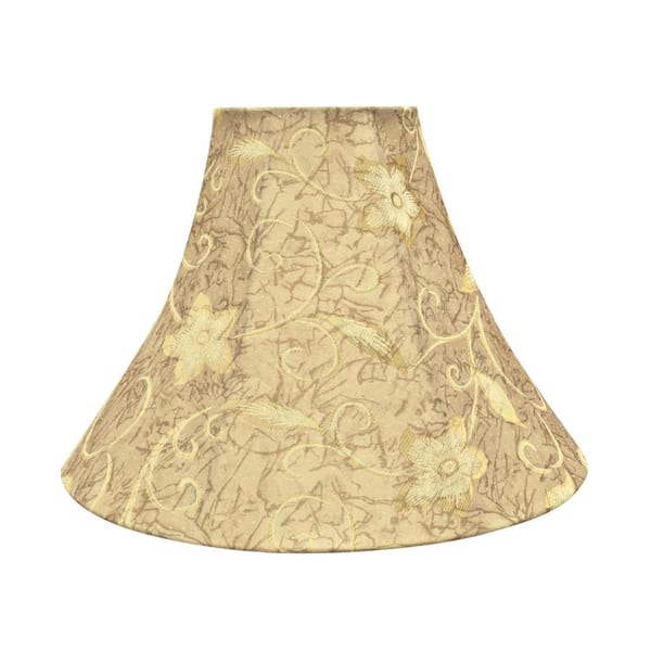Aspen Creative Corporation 16 in. x 12 in. Brown and Floral Pattern Bell Lamp Shade