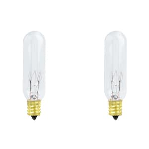 15-Watt T6 Dimmable Candelabra E12 Base Incandescent Appliance Light Bulb, Soft White 2700K (2-Pack)