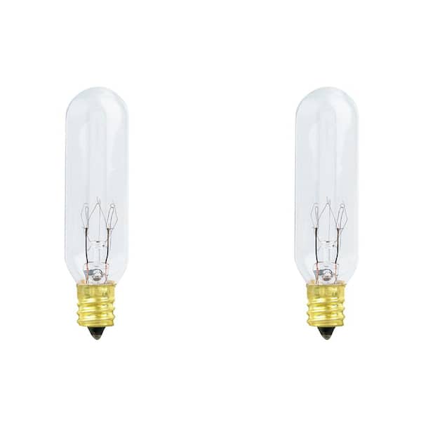 Feit Electric 15-Watt T6 Dimmable Candelabra E12 Base Incandescent Appliance Light Bulb, Soft White 2700K (2-Pack)