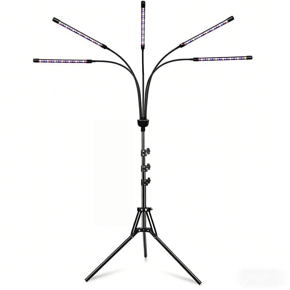 5 Heads Red Blue White Full Spectrum Plant Light with 15 in. to 63 in. Adjustable Tripod Stand and Remote Control, Black price history on PriceWatchPro