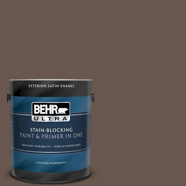 BEHR ULTRA 1 gal. #UL170-23 Aging Barrel Satin Enamel Exterior Paint and Primer in One