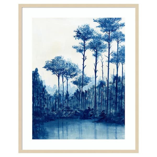 Amanti Art Liberty Blue Landscape I by Michael Willett 33 in. W x 41 in. H. Wood Framed Wall Art Print Framed in Brown