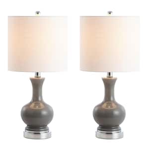 Cox 22 in. Metal/Glass LED Table Lamp, Gray (Set of 2)