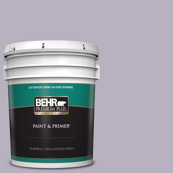 BEHR PREMIUM PLUS 5 gal. #BIC-07 Virtuous Violet Semi-Gloss Enamel Exterior Paint & Primer