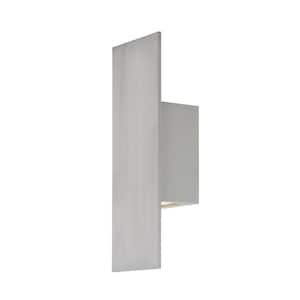 Icon 14 in. Brushed Aluminum Integrated LED Outdoor Wall Sconce, 3000K