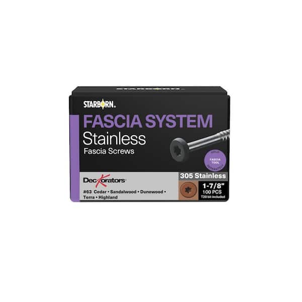 #9 x 1-7/8 in. Star Flat Head Stainless Steel Fascia Composite Deck Screws Buckskin #63 (100-pieces)