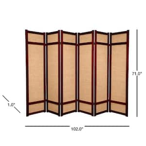 6 ft. Rosewood 6-Panel Room Divider