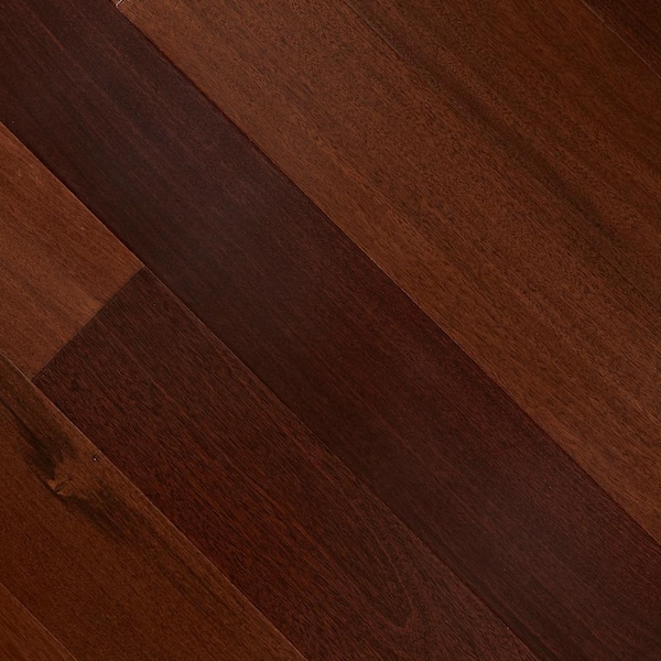 HOMELEGEND Santos Mahogany 3/8 in. T x 5 in. W x Varying Length Click Lock Exotic Hardwood Flooring (26.25 sq. ft. / case)