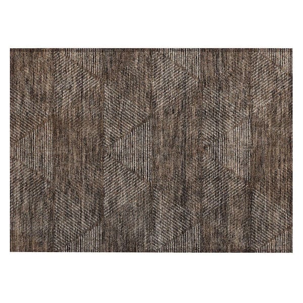 Chantille Machine Washable Indoor/Outdoor Abstract ACN777 Brown 1 ft. 8 in. x 2 ft. 6 in. Area Rug