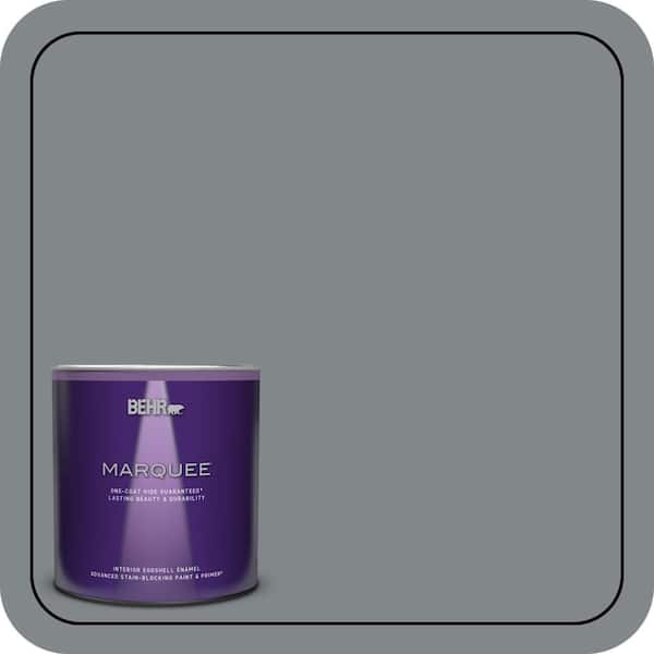 BEHR MARQUEE 1 qt. #N500-5 Magnetic Gray color One-Coat Hide Eggshell Enamel Interior Paint & Primer