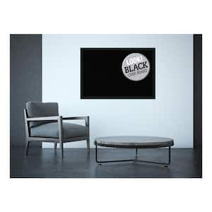 Mezzanotte Black Wood 38 in. x 26 in. Framed Black Cork Board