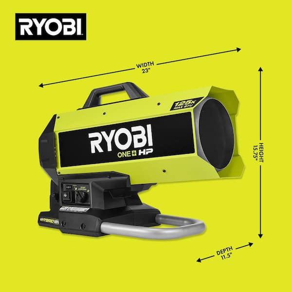 RYOBI ONE+ HP 18V Brushless Cordless 125K BTU Hybrid Forced Air