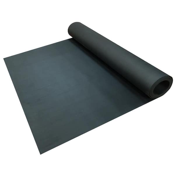Rubber-Cal Corrugated Fine Rib 1/8 in. x 4 ft. x 8 ft. Rubber Runner Black