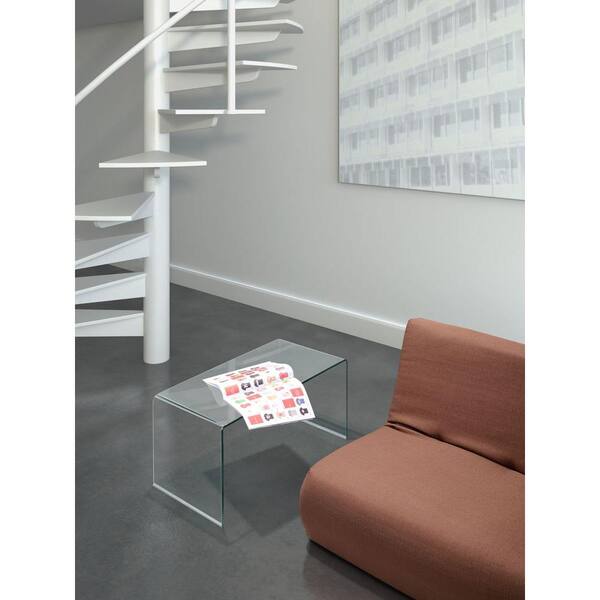 ZUO Course Clear Glass Top End Table