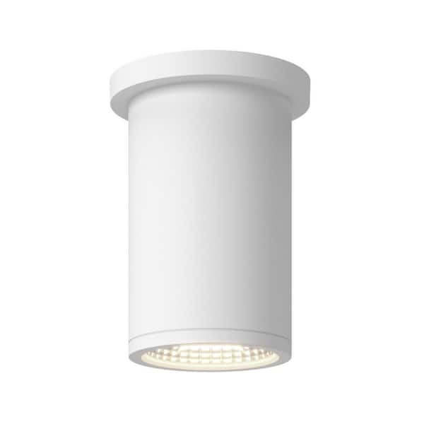 Nordic 6-in (3-in Dia. ) White LED Exterior Semi-Flush Mount