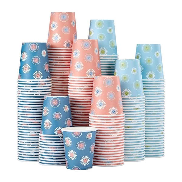 2.55 in. Daisy White Disposable Paper Cups Drinking Bathroom Mouthwash Hot Cold Beverage Mini Cup (300 Per Case)