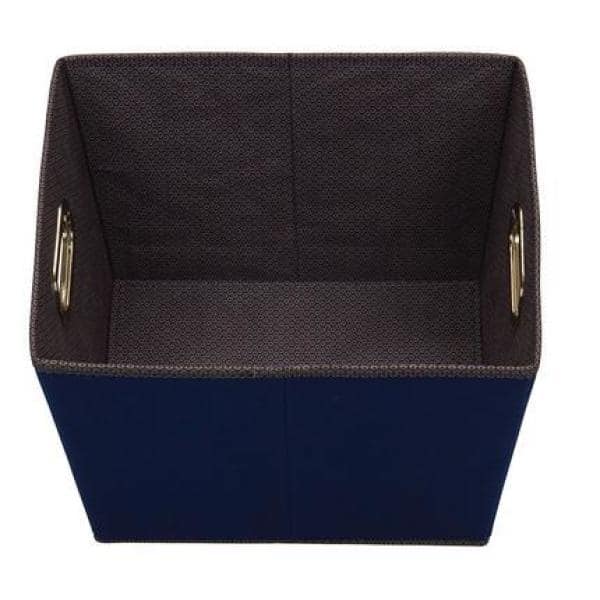 Medium Navy Blue Fabric Tapered Storage Bins, Set of 2