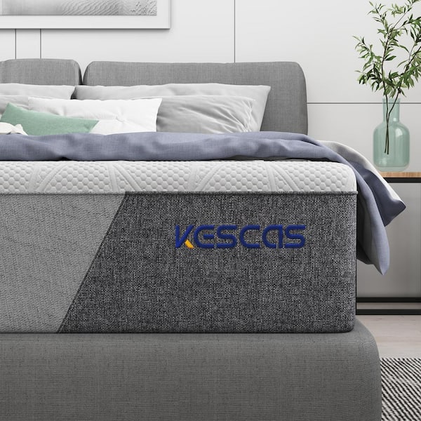 Kescas Full Medium Gel Memory Foam Hybrid Innerspring Pocketed Spring Tight Top 8 in. Mattress