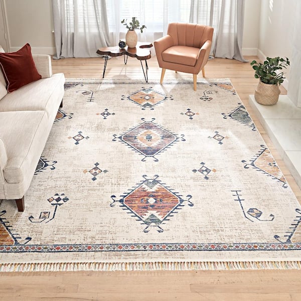 Gertmenian Amiens Hvar Cream Tradional Moroccan Indoor Area Rug, 5'x7'