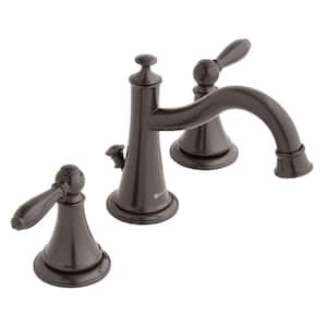 Varina 8 in. Widespread Double-Handle High-Arc Bathroom Faucet in Bronze