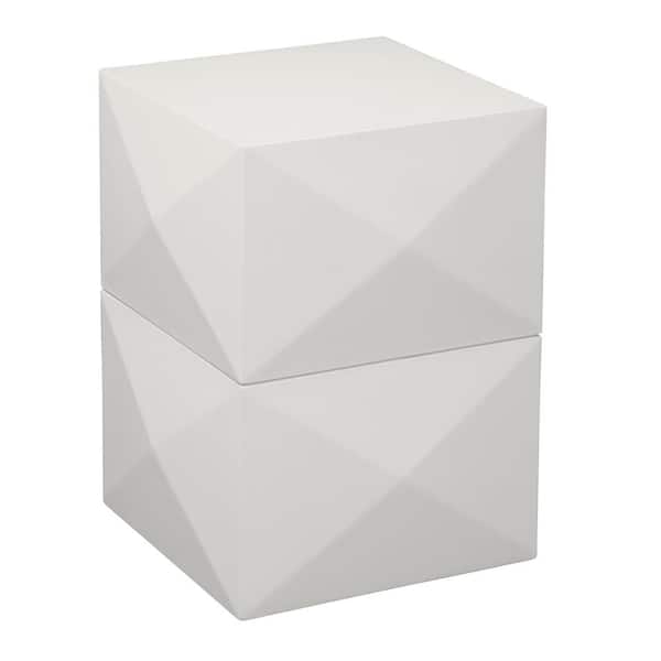 Steve Silver Malibu 14 in. White Wood Square Side Table