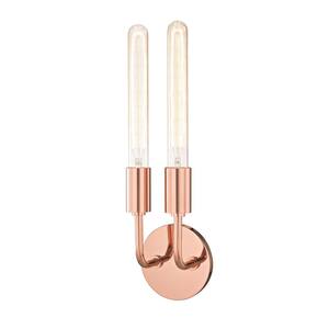Ava 2-Light Polished Copper Wall Sconce