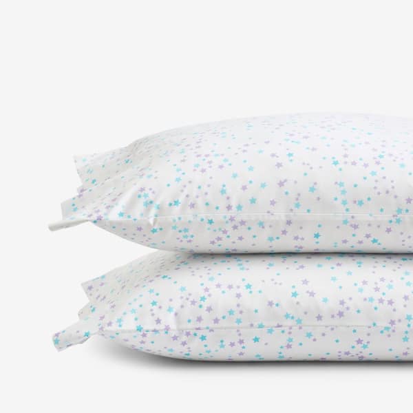 Company Kids by The Company Store Company Kids Starlight Turquoise Organic Cotton Percale Standard Pillowcase (Set of 2)