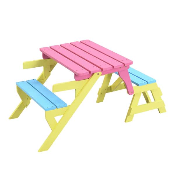 Unbranded Kids Multi-Functional All-In-One Arm Chair Picnic Table, Table and 2 Benches