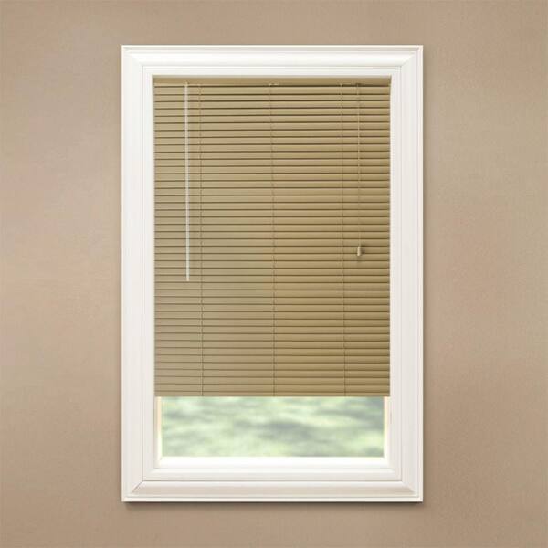 Hampton Bay Khaki 1-3/8 in. Room Darkening Vinyl Mini Blind - 42 in. W x 48 in. L (Actual Size 41.5 in. W x 48 in. L)