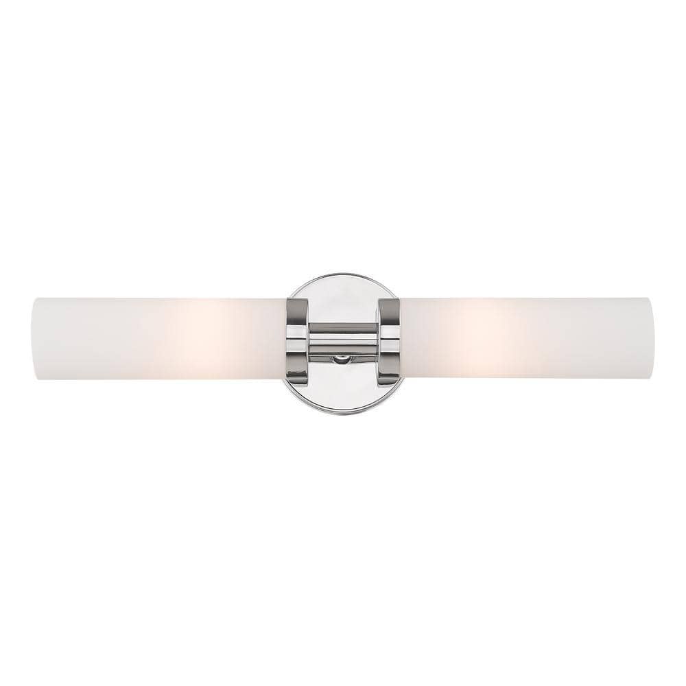 Aero 18" Chrome 2-Light Bath Vanity with Opal Glass