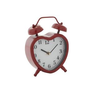 Red Farmhouse Metal Analog Clock