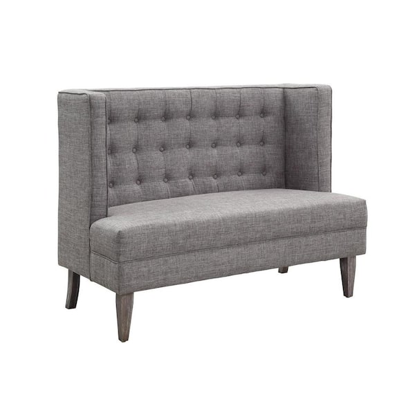 Bilbao Light Gray Finish Contemporary Style Love Seat Bench