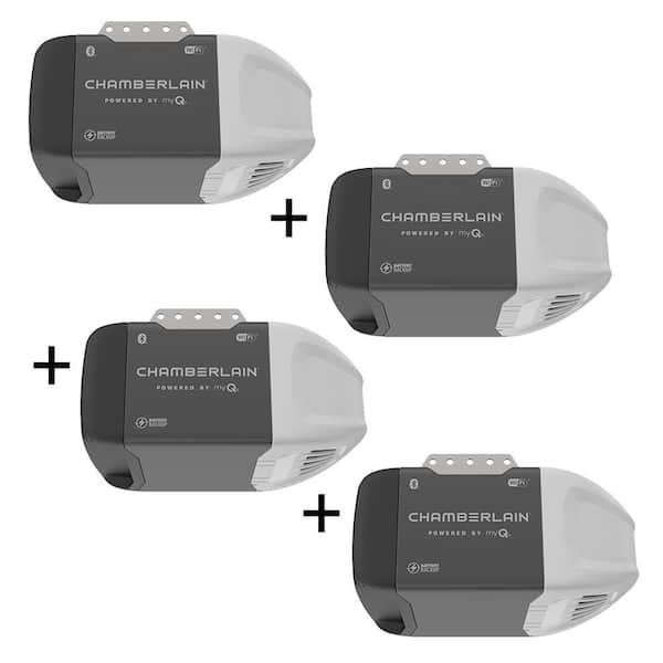 1/2 HP Smart Chain Drive Garage Door Opener with Battery Backup (4-Pack)