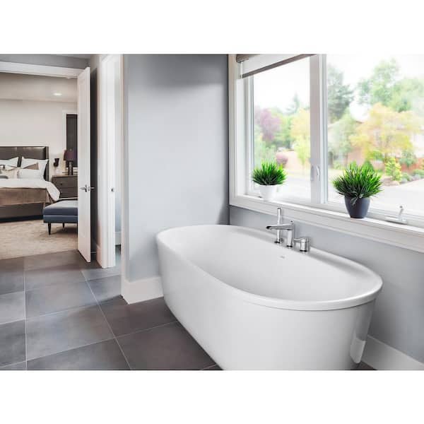 Spectacle 60 in. x 32 in. Acrylic Oval Freestanding Bathtub with Overflow and Drain Spectacle 60 in. x 32 in. Acrylic Oval Freestanding Bathtub with Overflow and Drain