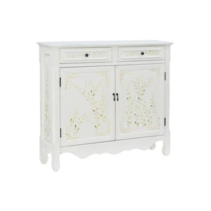 Stroup White Handpainted Wood 2 Door Accent Console with Fixed Shelf