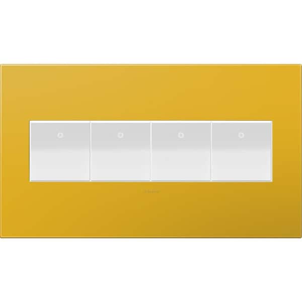 adorne 4 Gang Decorator/Rocker Wall Plate, Honey (1-Pack)