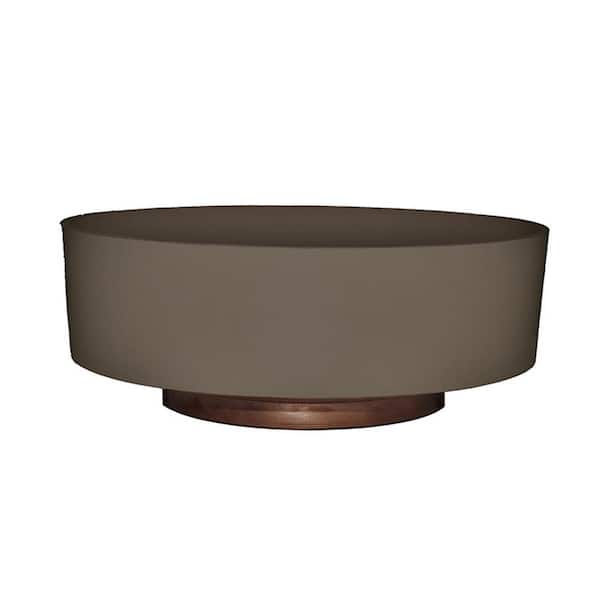 THE HC COMPANIES 8 in. L x 8 in. W x 3 in. H Taupe Capri Bowl Indoor Plastic Succulent Planter Pot