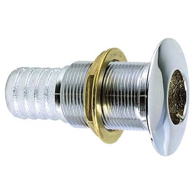 Chrome-Plated Thru-Hull Connection for Use with 5/8 in. Hose