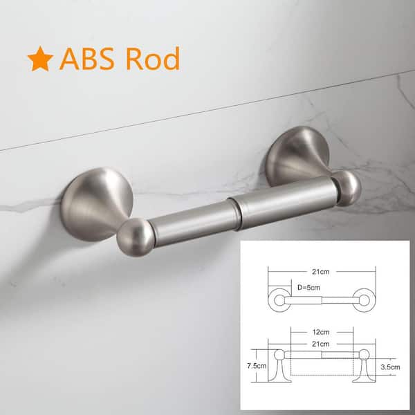 24 in. Wall Mounted Adjustable Expandable Durable Metal Towel Bar, 4-Piece Bathroom Hardware Set in Brushed Nickel
