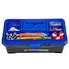 Wakeman Outdoors Bold Blue Fishing Single Tray Tackle Box Tackle Kit (55- Pieces) M500027 - The Home Depot